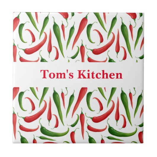 Aangepaste naam Peppers Trivet Tegel Tegeltje (Voorkant)