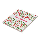 Aangepaste naam Peppers Trivet Tegel Tegeltje (Zijkant)
