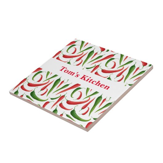 Aangepaste naam Peppers Trivet Tegel Tegeltje (Zijkant)