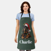 Aangepaste Naam Persoonlijke Rottweiler Hond Kerst Schort (Gedragen)