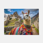 Aangepaste naam Peru Llama Deurmat (Voorkant)