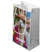 Aangepaste naam Peru Llama Klein Cadeauzakje (Achterkant Gekanteld)