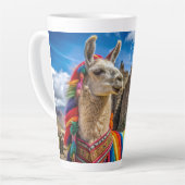 Aangepaste naam Peru Llama Latte Mok (Linkerhoek)