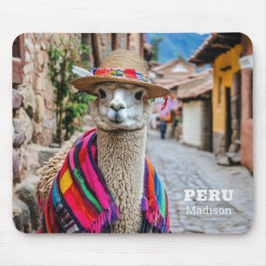 Aangepaste naam Peru Llama Muismat (Voorkant)