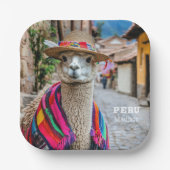Aangepaste naam Peru Llama Papieren Bordje (Voorkant)