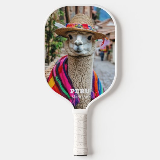 Aangepaste naam Peru Llama Pickleball Paddle (Voorkant)