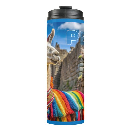 Aangepaste naam Peru Llama Thermosbeker (Voorkant)