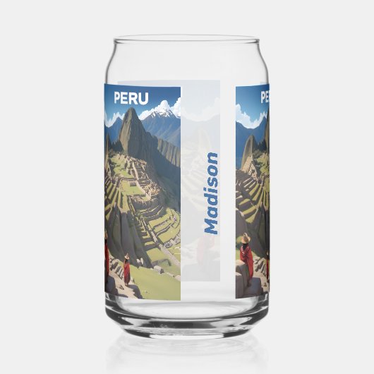 Aangepaste naam Peru Machu Picchu Blikvorm Glas (Voorkant)