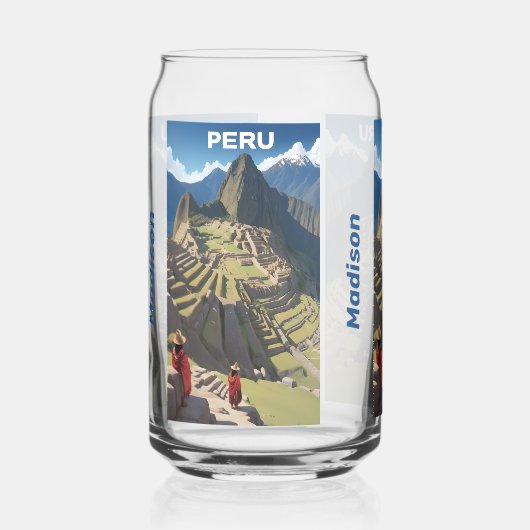 Aangepaste naam Peru Machu Picchu Blikvorm Glas (Links)