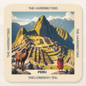 Aangepaste naam Peru Machu Picchu Kartonnen Onderzetters (Voorkant)