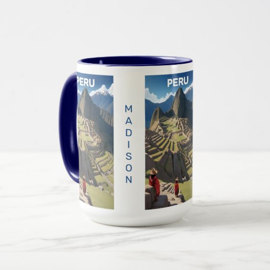 Aangepaste naam Peru Machu Picchu Mok (Voorkant links)