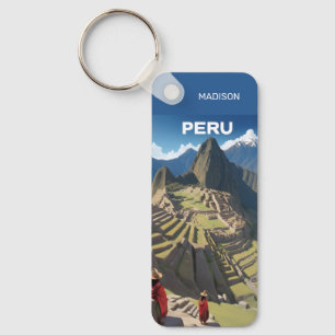 Aangepaste naam Peru Machu Picchu Sleutelhanger