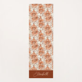 Aangepaste naam Perzik Sinaasappel Henna Bloemen P Yogamat (Voorkant)