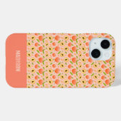 Aangepaste naam perzikpatroon Case-Mate iPhone case (Achterkant (horizontaal))