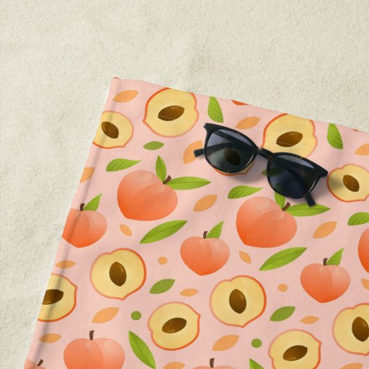 Aangepaste naam perzikpatroon strandlaken (In situ)