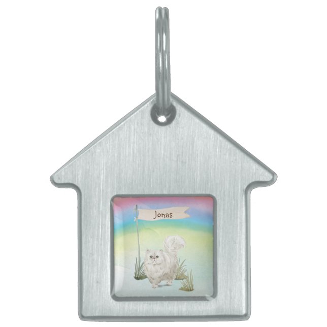 Aangepaste naam Perzisch Kat Pet Huisdieren Naamplaatje (Voorkant)