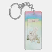 Aangepaste naam Perzisch Kat Pet Sleutelhanger (Voorkant Links)