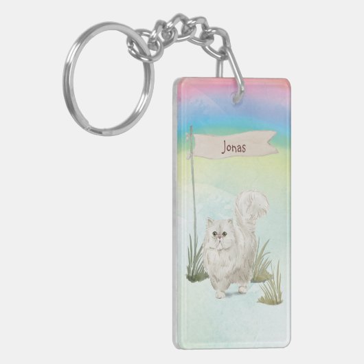 Aangepaste naam Perzisch Kat Pet Sleutelhanger (Voorkant Links)