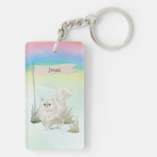 Aangepaste naam Perzisch Kat Pet Sleutelhanger (achterkant)
