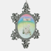 Aangepaste naam Perzisch Kat Pet Tin Sneeuwvlok Ornament (Links)