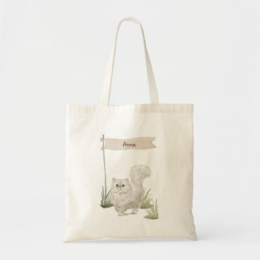 Aangepaste naam Perzisch Kat Pet Tote Bag (Voorkant)