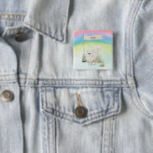 Aangepaste naam Perzische kat huisdier Vierkante Button 5,1 Cm (In situ)