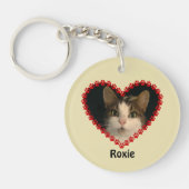 Aangepaste naam pet foto pootafdrukken sleutelhanger (Voorkant)