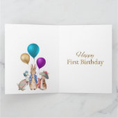 Aangepaste naam Peter de Konijn Gefeliciteerd met  Kaart (Binnen)