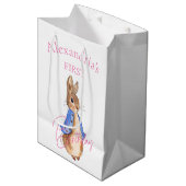 Aangepaste naam Peter eerste verjaardag Medium Cadeauzakje (Voorkant Gekanteld)