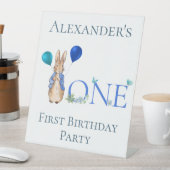 Aangepaste naam Peter het konijn 1e verjaardag Reclamebord Met Voetstuk (Insitu)