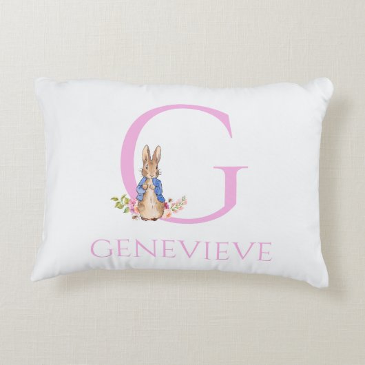 Aangepaste naam Peter het Konijn Accent Kussen (Achterkant)