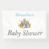 Aangepaste Naam Peter het konijn Baby shower Spandoek (Horizontaal)