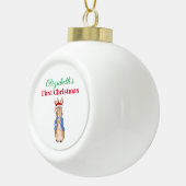 Aangepaste naam Peter het konijn Eerste Kerstmis Keramische Bal Ornament (Rechts)