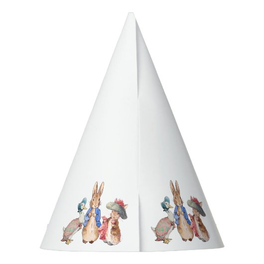 Aangepaste Naam Peter het Konijn Eerste Verjaardag Feesthoedjes (Achterkant)