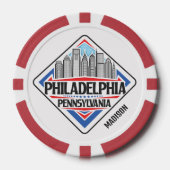 Aangepaste naam Philadelphia Pennsylvania Poker Chips (Voorkant)
