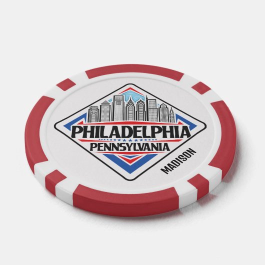 Aangepaste naam Philadelphia Pennsylvania Poker Chips (Enkel)