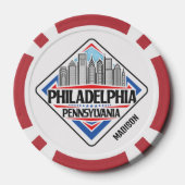 Aangepaste naam Philadelphia Pennsylvania Poker Chips (Achterkant)