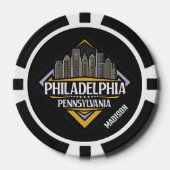 Aangepaste naam Philadelphia Pennsylvania Poker Chips (Voorkant)