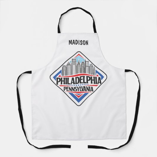 Aangepaste naam Philadelphia Pennsylvania Schort (Voorkant)