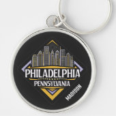 Aangepaste naam Philadelphia Pennsylvania Sleutelhanger (Voorkant)