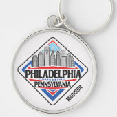 Aangepaste naam Philadelphia Pennsylvania Sleutelhanger (Voorkant)