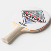 Aangepaste naam Philadelphia Pennsylvania Tafeltennisbatje (Voorkant Gekanteld)