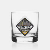 Aangepaste naam Philadelphia Pennsylvania Whisky Glas (Voorkant)