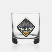 Aangepaste naam Philadelphia Pennsylvania Whisky Glas (Achterkant)