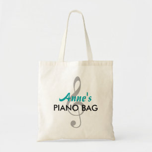 Aangepaste naam Piano Bag - Blauwgroen Tote Bag