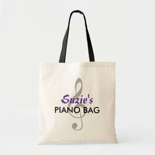 Aangepaste naam Piano Bag - Paars Tote Bag (Voorkant)