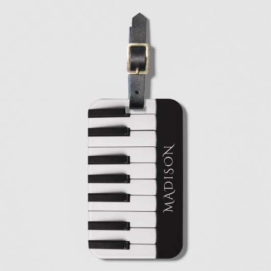Aangepaste naam piano Keys Bagagelabel (Voorkant (verticaal))
