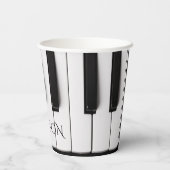 Aangepaste naam piano Keys Papieren Bekers (Achterkant)