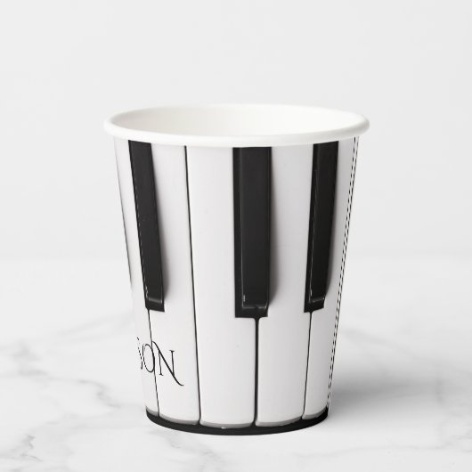 Aangepaste naam piano Keys Papieren Bekers (Achterkant)