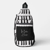 Aangepaste naam Piano Keys Sling Bag (Voorkant)